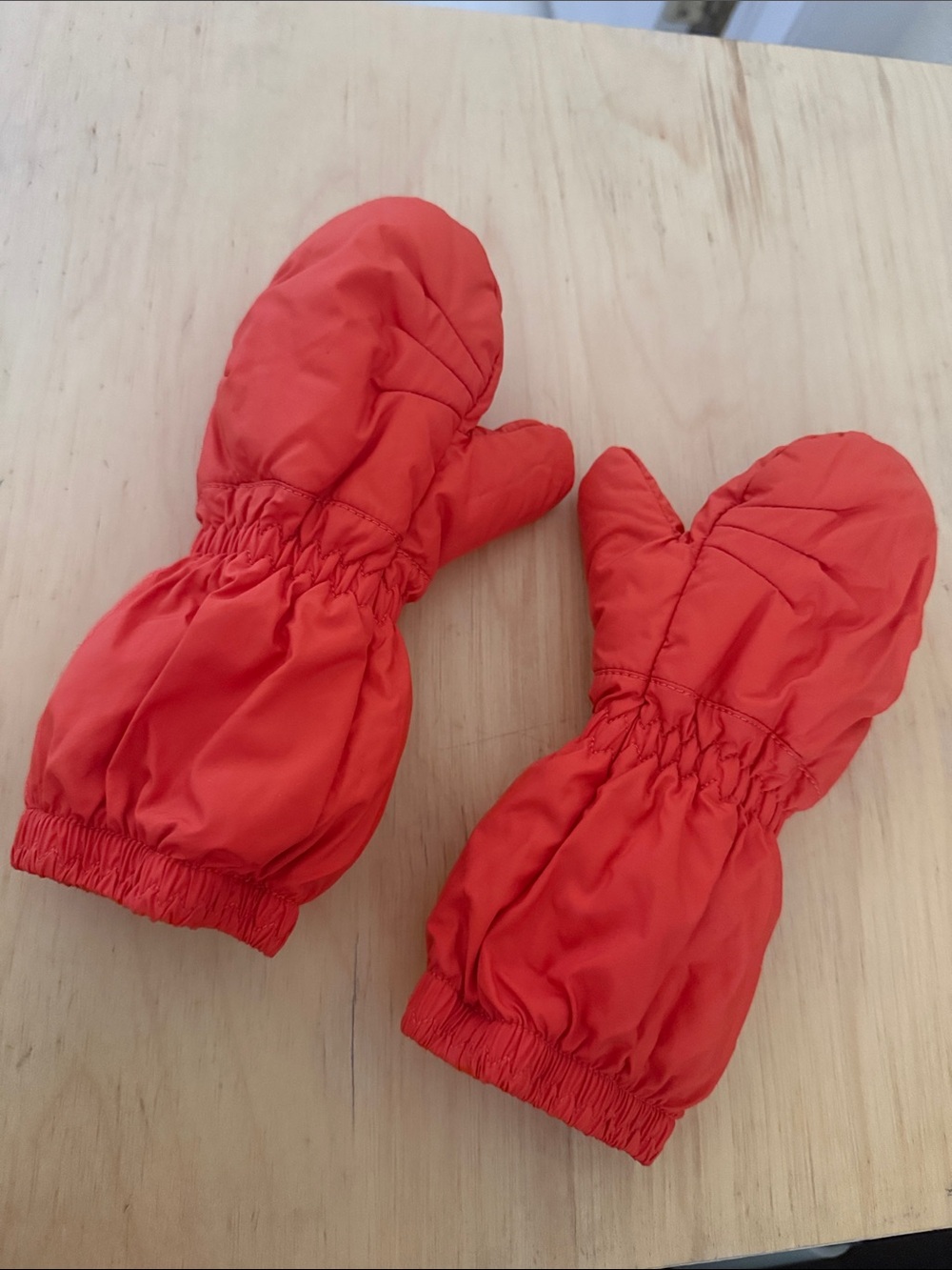Patagonia Baby Puff Mittens Orange 12-24M Insulated Winter Snow Mitts